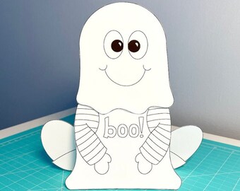 Cute Halloween Ghost 3D printable coloring craft