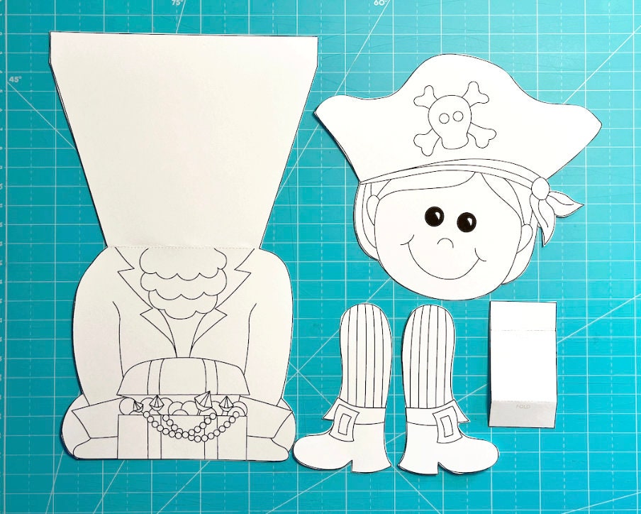 Pirate Printable Craft Activity for Kids, Digital Download Coloring ...