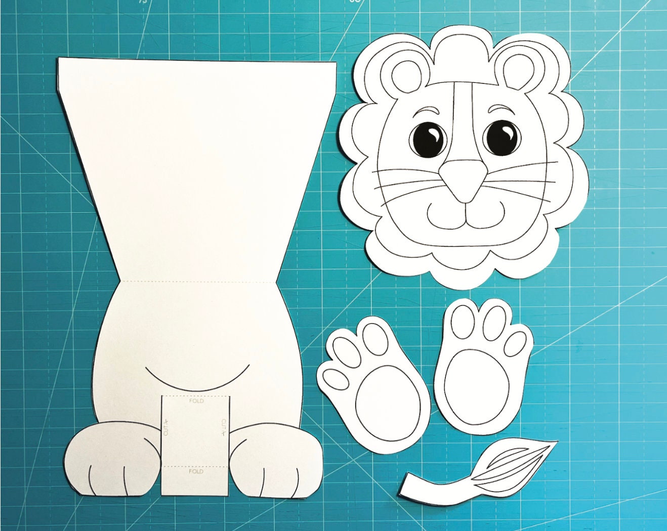 Lion Printable Coloring Activity for Kids, Digital Download Coloring ...