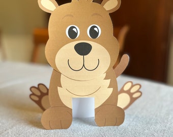 3D Bear Craft, Woodland Animal Party Decoration (PDF Pattern)