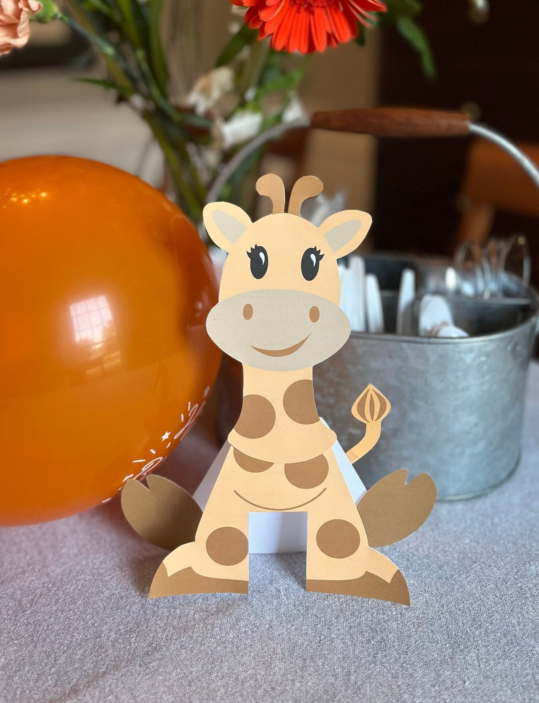 Giraffe Printable 3D Craft Activity for Kids, Digital Download Craft
