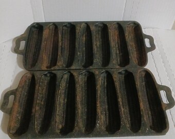 Cast Iron Corn Stick Cob Pans Cornbread Bakeware Lot of 2