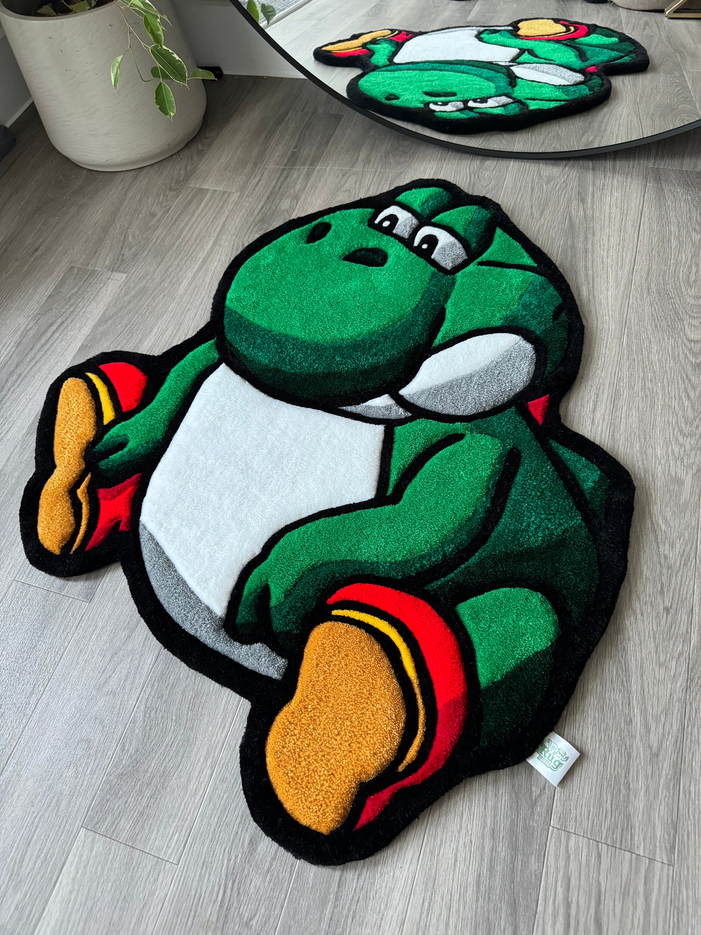 Fat Chubby Cute Yoshi Handmade Tufted Rug - Etsy