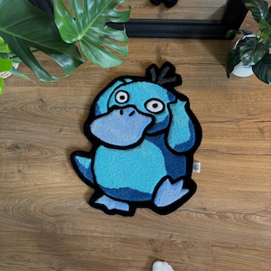 READY TO SHIP Handmade Shiny Psyduck Tufted Rug