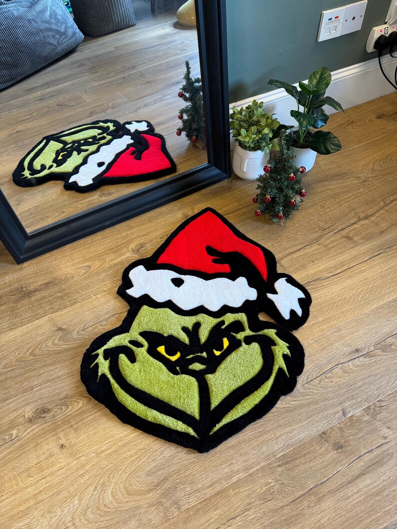 Christmas Grinch Tufted Rug Hand Made - Etsy