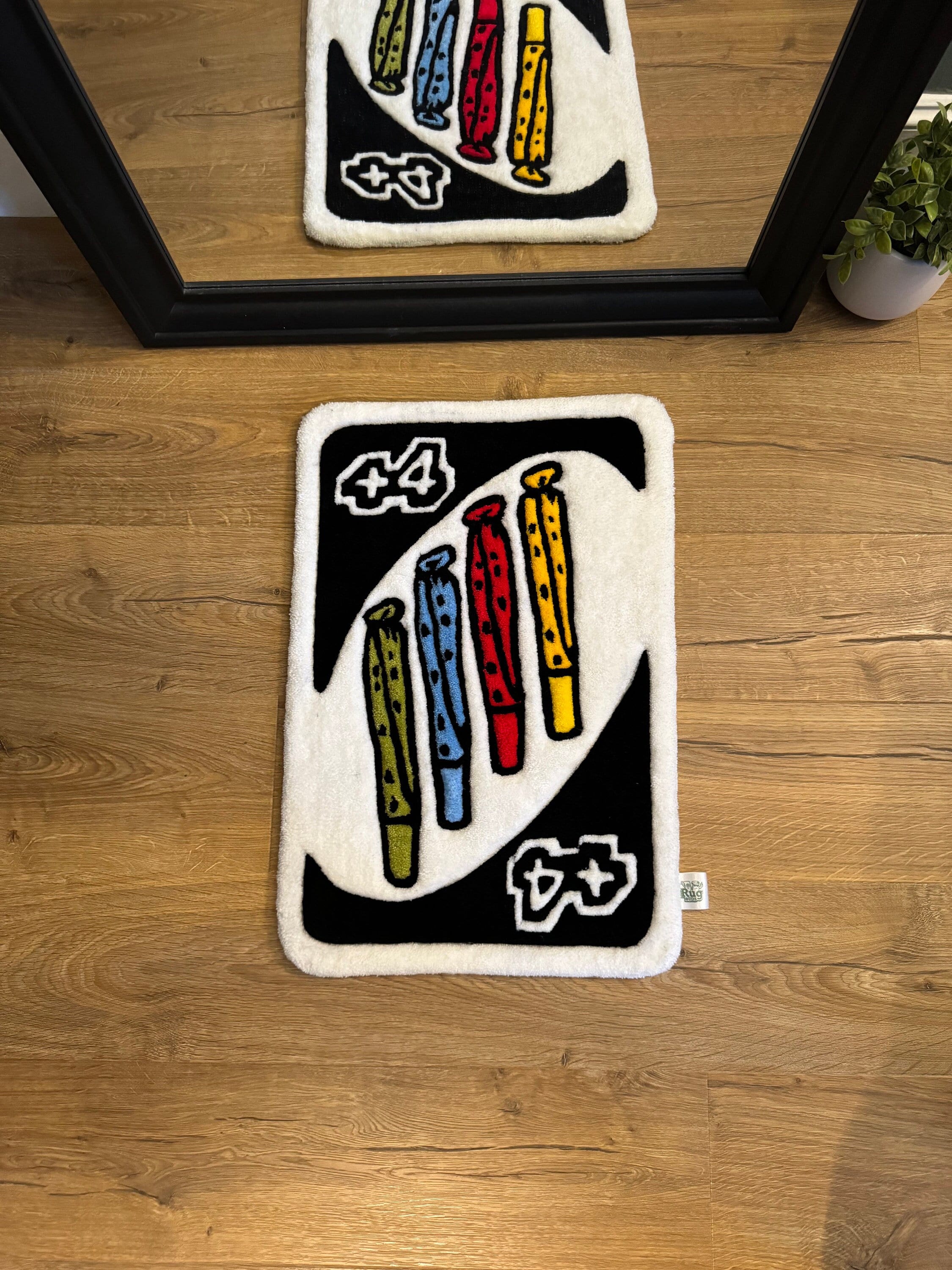 UNO Spliff Card - +4 - Block Card - Handmade Tufted Rug - Etsy
