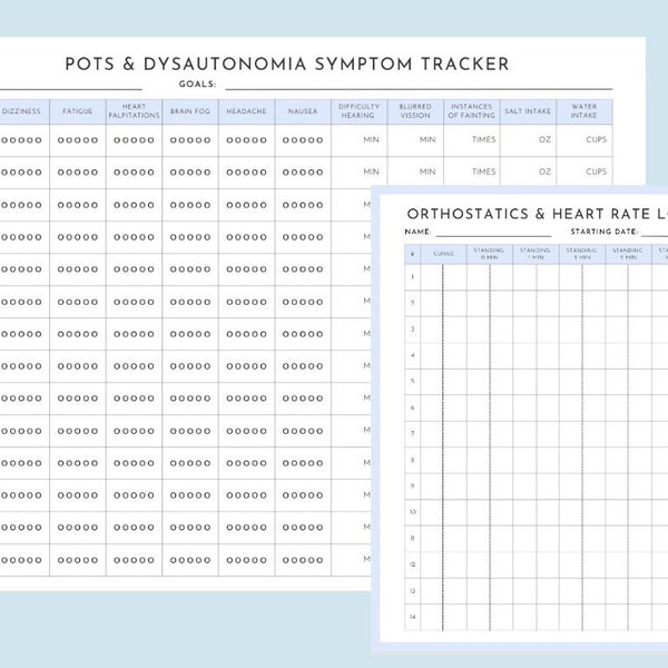 Dysautonomia and POTS Syndrome Symptoms Tracker