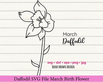 Narciso SVG, fiore di nascita di marzo, disegno botanico (download digitale)