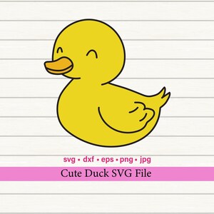 Duck SVG, Cute Duck SVG, Digital Cutting File, Duck Clipart, Commercial Use, Digital Design, Layered Animals svg, Vector, Yellow Rubber Duck