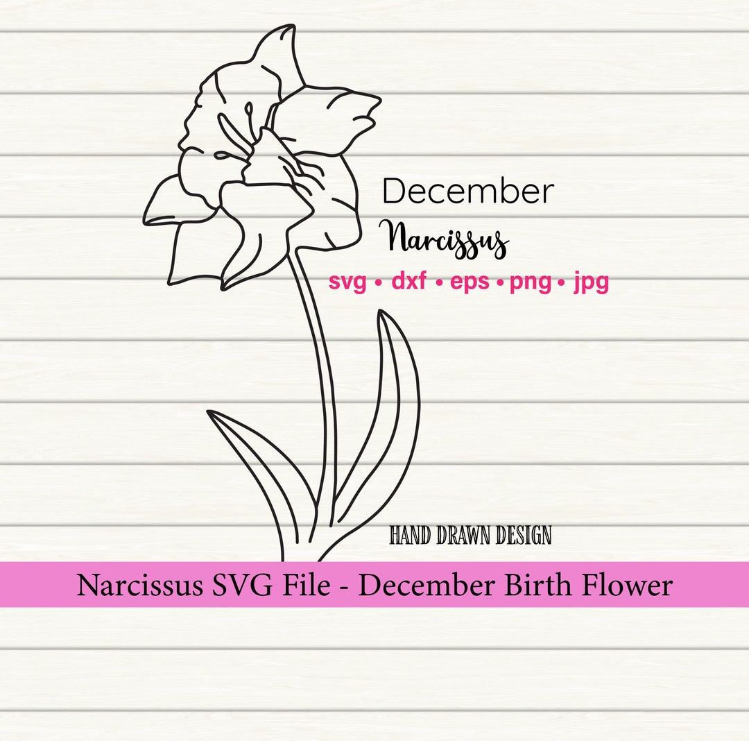 Narcissus SVG, Birth Month Svg, Flower Tattoo SVG, Birth Month Flower ...