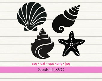 Seashell SVG Bundle, Starfish, Beach Theme (Digital Download)