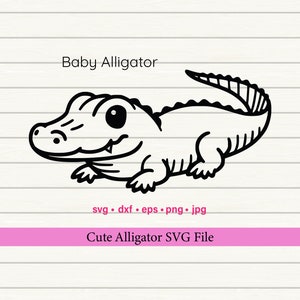 Alligator SVG, süße Baby-Alligator SVG, digitale Schnittdatei, Alligator Clipart, kommerzielle Nutzung, digitales Design, Meeresbewohner svg, Vektor