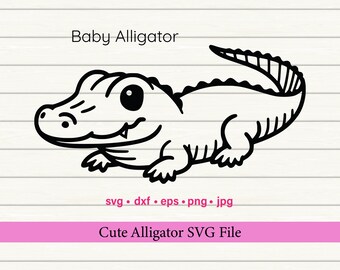 Süße Baby-Alligator SVG, digitale Schnittdatei, kommerzielle Nutzung