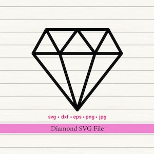 Diamond SVG, Diamond png, Line Drawing, Digital Download, Crafting, Geometric Diamond SVG, Diamond shape SVG, Ok for Commercial Use