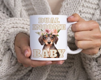 Bebê de renda dupla: caneca fofa de Dachshund – design de dois lados para amantes de cachorros salsicha