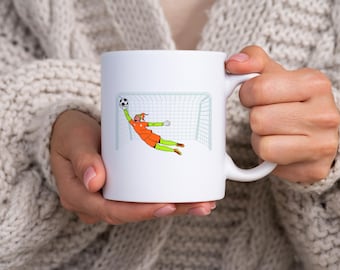 Soccer Pro mug featuring goalkeeper. The perfect gift for sports enthusiasts and aspiring soccer stars!