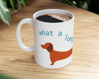 Longhorn Cow Illustration Mug | Funny Text Ceramic Mug