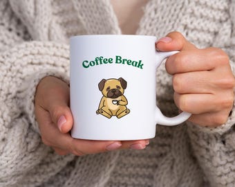 Kickstart your morning with this brown pup calmly sipping an espresso—Coffee Break never looked so chill (or cute)!