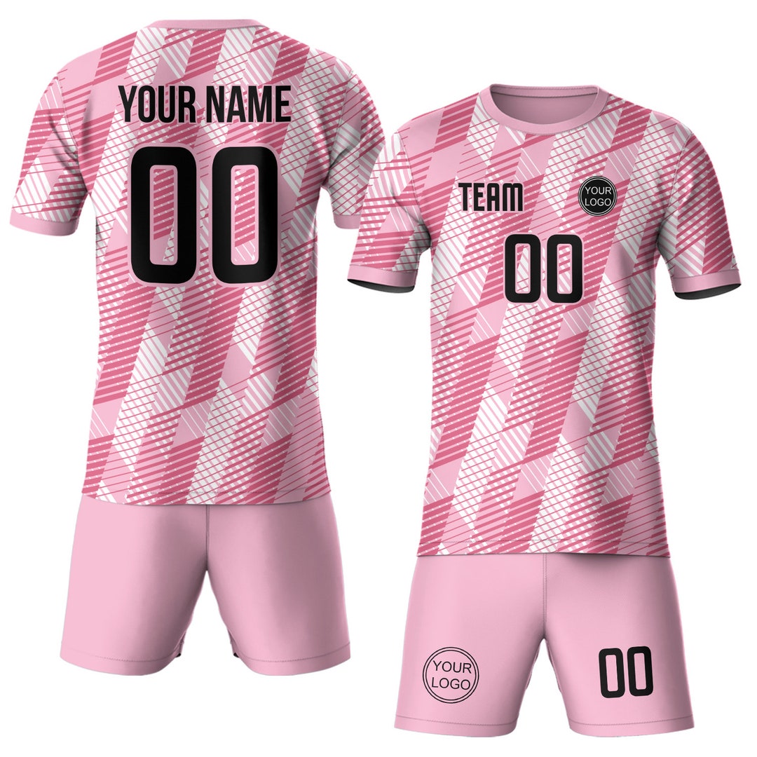 Pink and Black Soccer Jersey and Shorts Set for Men Women Etsy