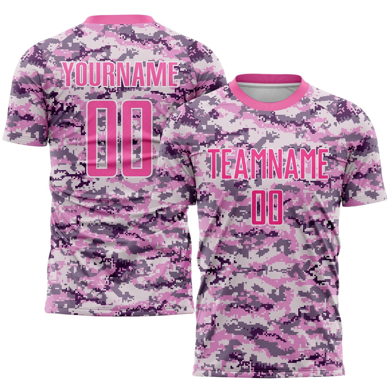 Discover Conjunto de Fútbol Personalizados Uniforme Camo Rosa, Camisetas Personalizadas con Logotipo del Equipo del Número y Nombre
