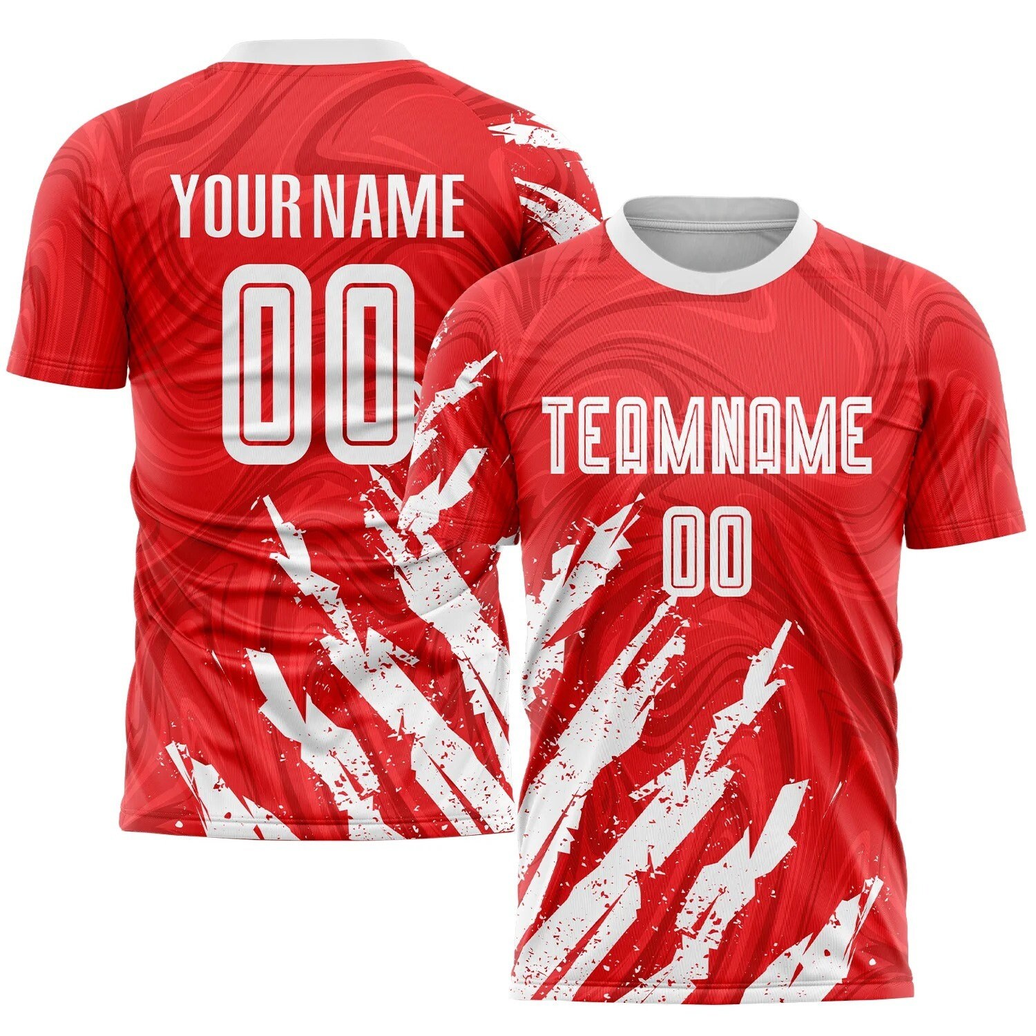 Discover Conjunto de Fútbol Personalizados Uniforme Rojo Blanco, Camisetas Personalizadas con Logotipo del Equipo del Número y Nombre