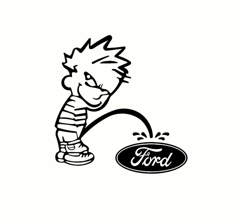 Calvin Pissing on Ford Sticker/decal Etsy