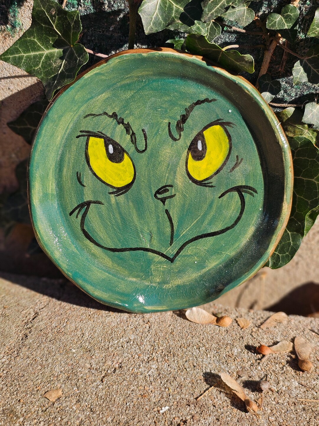 Hand Built Grinch Ceramic Spoon Rest Etsy