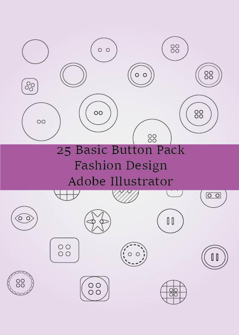 25 Basic Fashion Button Vector Pack | Adobe Illustrator Symbols ...