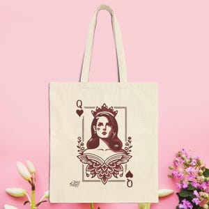 Lana Del Rey Baumwoll-Einkaufstasche - amerikanische Sängerin Musiker Lebensmittel Einkauf Strand Sommer Umweltfreundliche wiederverwendbare Leinwand Handtasche