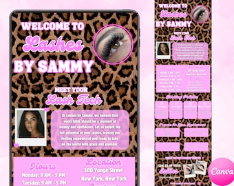 Acuity Lash Website | Lash Tech Booking Site Template | Pink Cheetah Print Acuity Booking Site | Lash Tech Acuity Website | Beauty Business