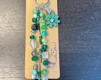 Green Flower Purse Charm