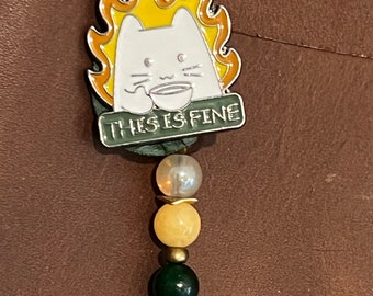 This Is Fine Purse Charm