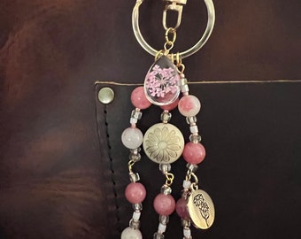 Pink Flower Purse Charm