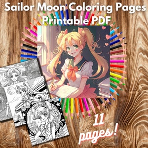 Download della pagina da colorare di Sailor Moon *Edizione scolastica* - PDF stampabile