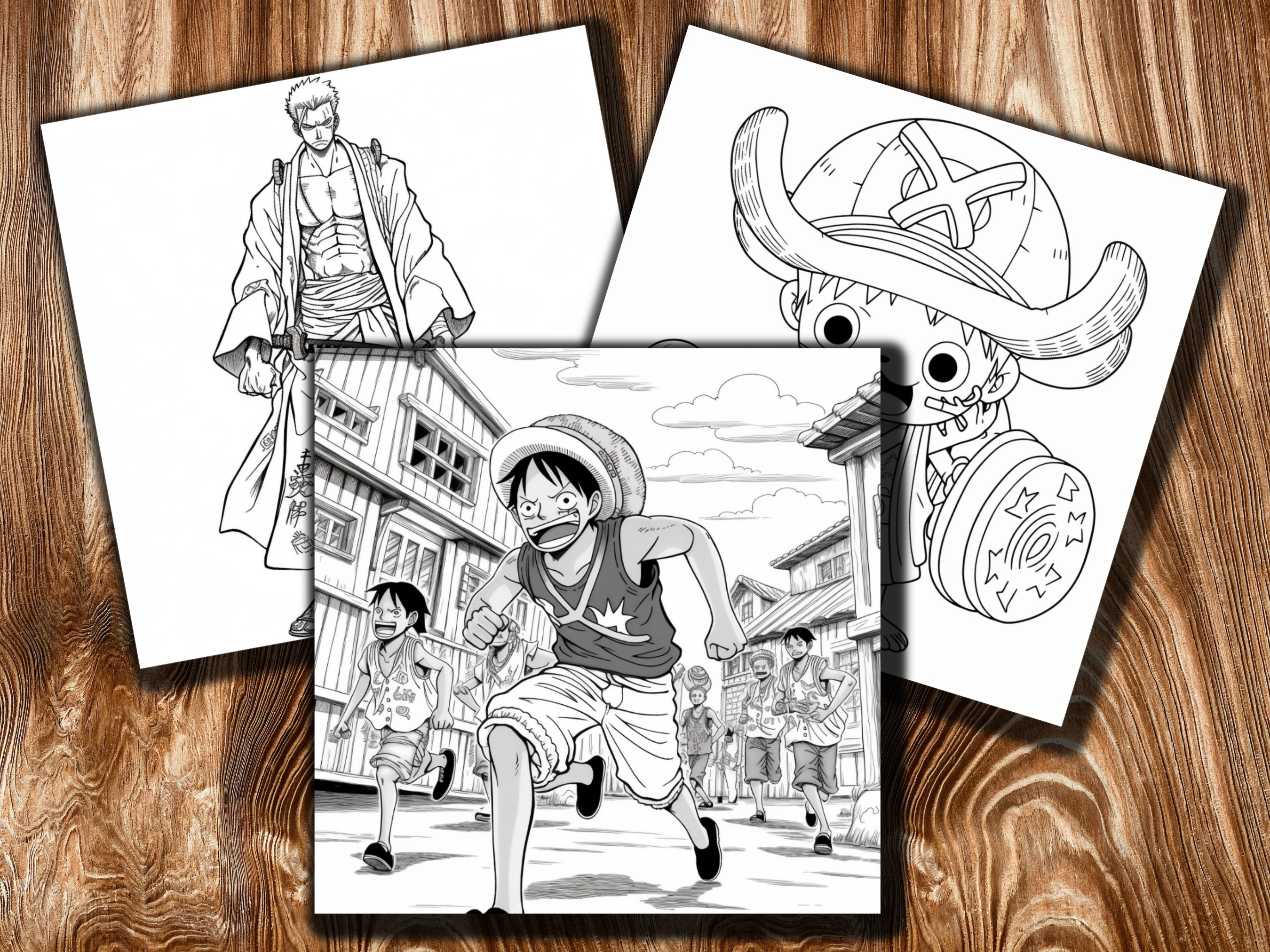 One Piece ANIME Coloring Pages Printable PDF - Etsy