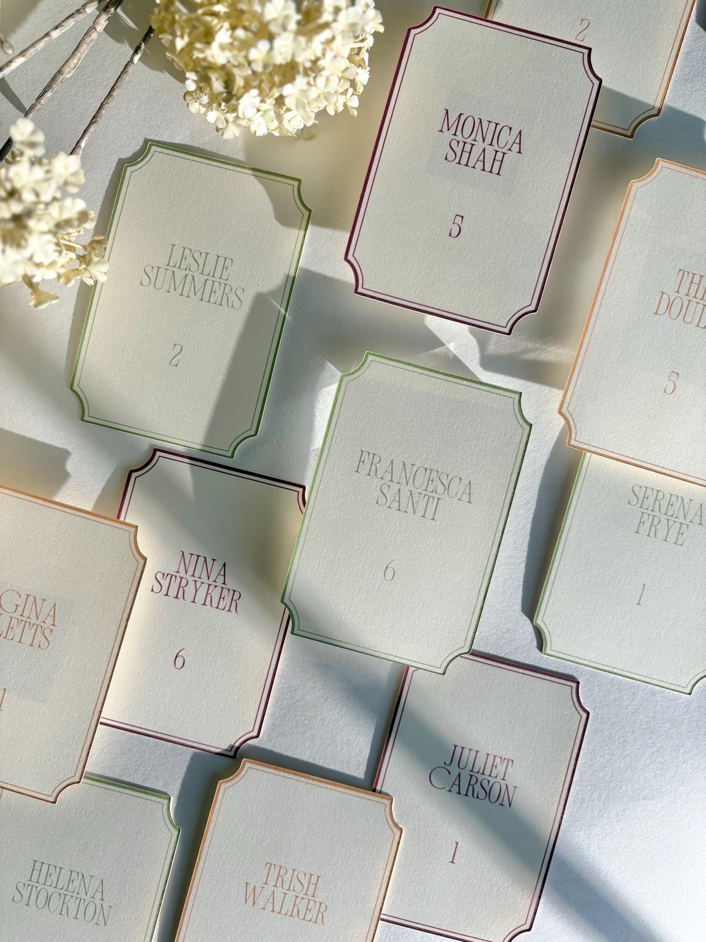 Key Assignment Card Modern Printed Place Cards With Table Assignments for Weddings ...