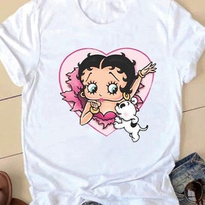 Betty Boop With Cute Puppy T Shirt. Betty Boop Adorable Shirt, Best Gift For Birthdays and anniversaries