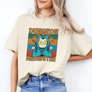 White Cat Dnd Meowster Dungeon Cat Shirt Dragon Meowster White Cat Dice Dungeon Gift Gamer Collection Shirt