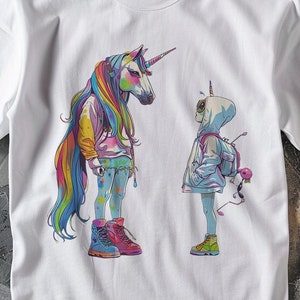 Unicorns High Quality Unisex Heavy Cotton Tee, Mom Gift, Mothers Day Gift zdjęcie 1