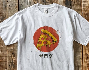 Camiseta de estilo japonés de pizza, camiseta streetstyle, camiseta japonesa, ropa de calle japonesa, ropa grunge suave, camiseta unisex softstyle
