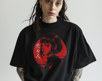 T-shirt style japonais, T-shirt streetstyle, T-shirt japonais, T-shirt esthétique, Streetwear japonais, Vêtements grunge doux, T-shirt doux unisexe