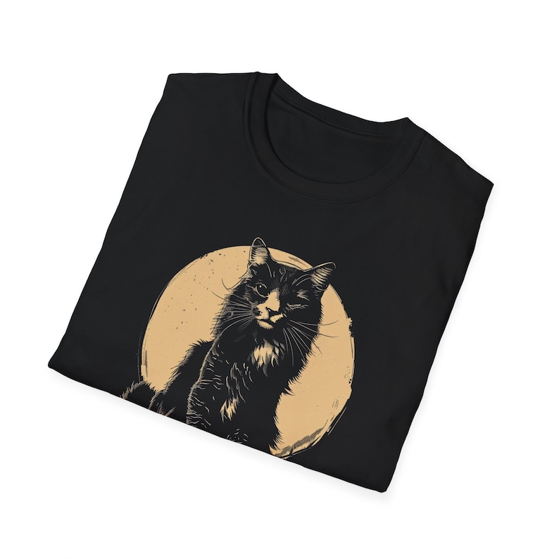 Skateboard Cat Shirt, Cool Cat Shirt,Vintage Style, Cat T Shirt, Crazy Skate Punk Kitten Tee, Cool Graphic T Shirt, Unisex Softstyle T-Shirt zdjęcie 5