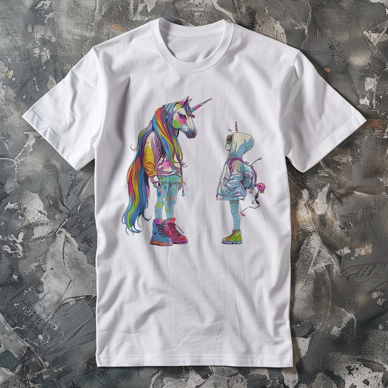 Unicorns High Quality Unisex Heavy Cotton Tee, Mom Gift, Mothers Day Gift zdjęcie 1