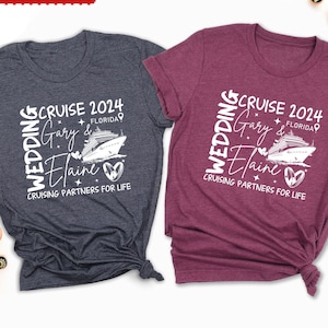 Personalized Wedding Cruise Shirts, Cruising Partners For Life Shirts, Custom Anniversary Couple Shirt, Anniversary Cruise Shirt