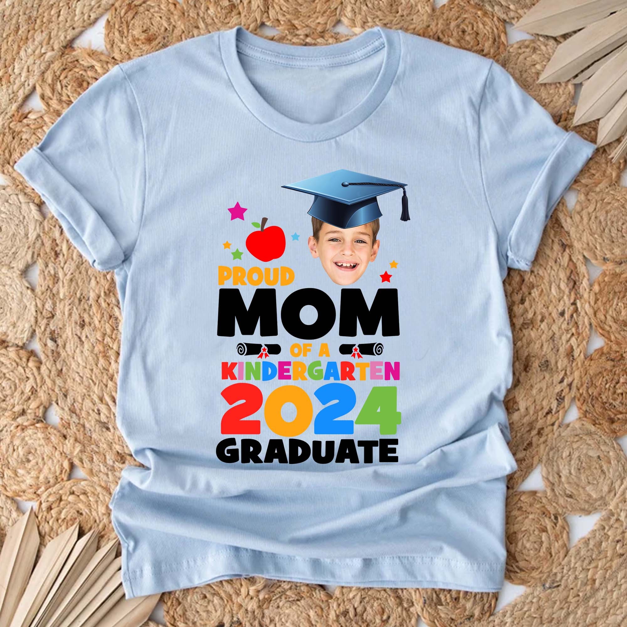 Personalized Proud Of A Kindergarten 2024 Graduate Shirt, Custom Photo Proud Shirt, 2024 Custom Kindergarten Family Shirts, Proud Family