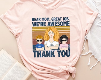 Querida mamá personalizada, camisa de gran trabajo, querida mamá, muchas gracias camiseta, regalo del día de la madre familiar, regalo para mamá abuela mamá
