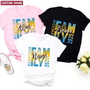 Gepersonaliseerde bijpassende shirts familiereünie, T-shirt familiereünie 2025, cadeaus voor familie, shirts familievakantie, T-shirt familie samen