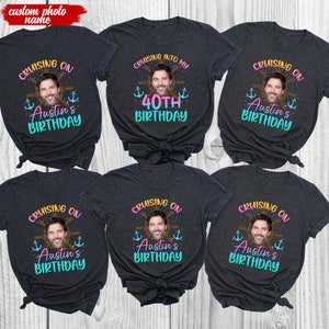 Personalized Birthday Cruise Crew Shirt, Custom Face Birthday Shirt, Funny Picture Birthday Tees, Family Cruise Birthday Tee, Birthday Group