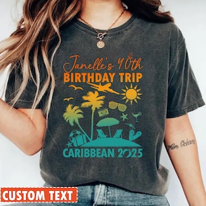 Personalisierte Geburtstag Reise 2025 Shirt, Geburtstag Gruppe Shirts, Geburtstag Strand 2025 Passende Shirts, Geburtstagsparty Tshirts, Geburtstagsgeschenk