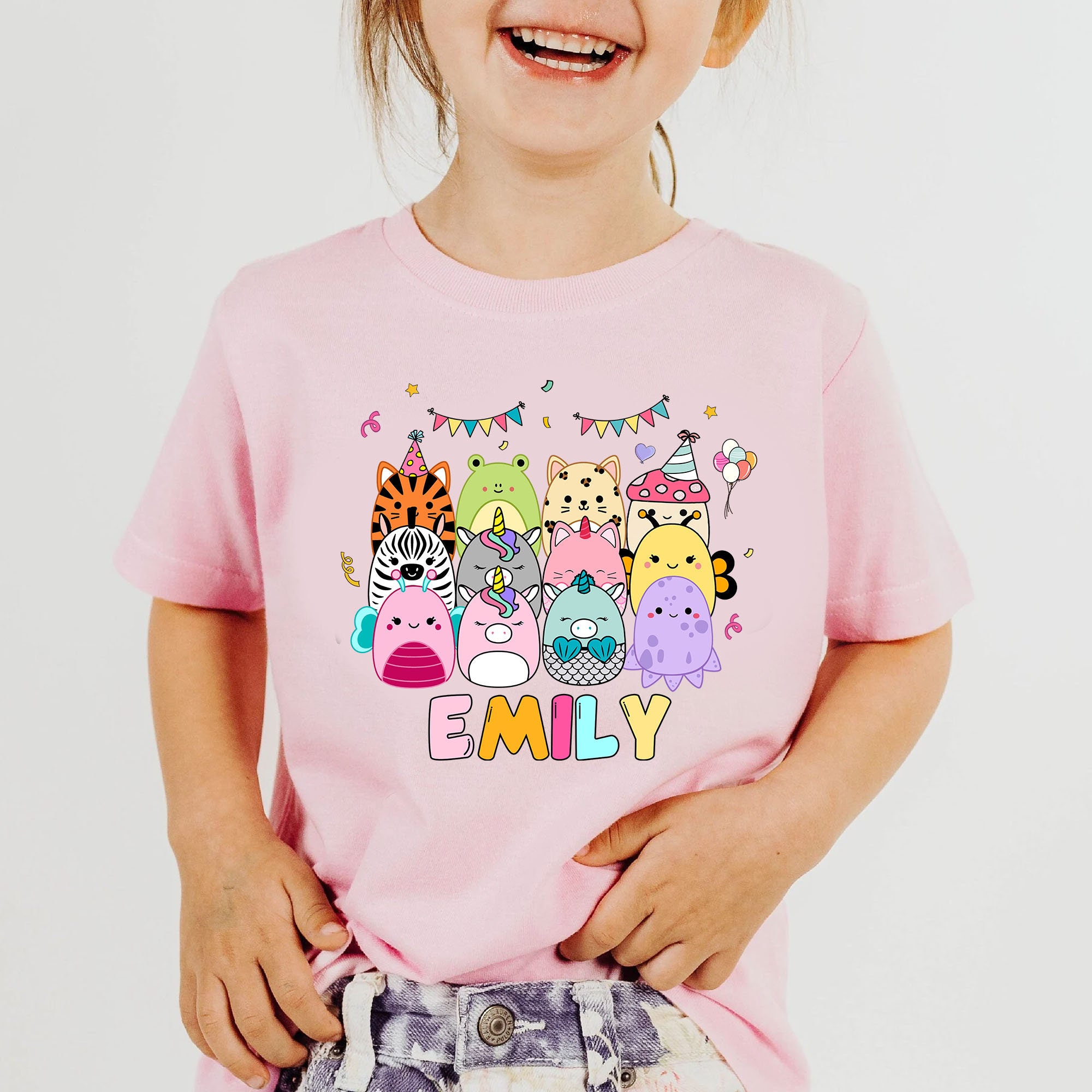 Squishmallows Mädchen-T-Shirt Kurzarm – Mit Süßem Print, Bequem, Aus Weichem Material, Perfekt Als Geschenk Für Fans
